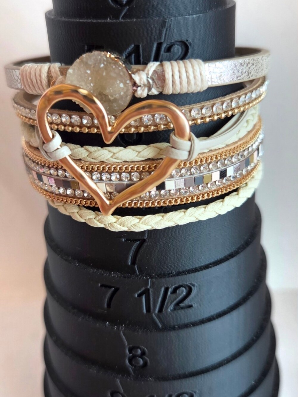 NWT-19.5cm/7.68 In Bohemian Multi-Layer Imitation Faux Leather Bracelet